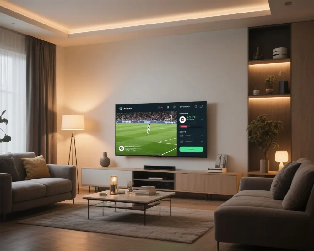 智慧電視觀看足球直播示意